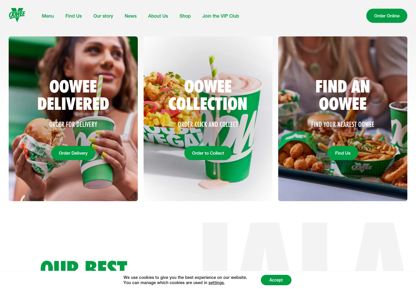 Oowee Vegan website home page