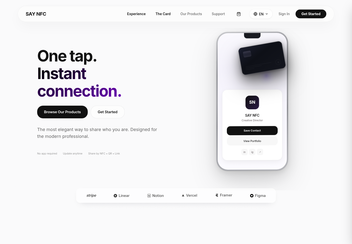 SayNFC website home page